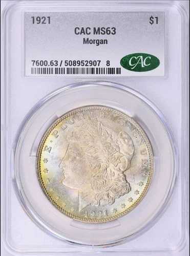 1921年 モルガン銀貨 CAC MS63 美しい色調 - 優れた外観 58,080円