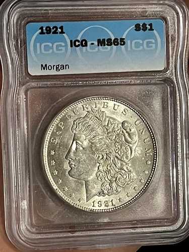 1921年 モルガン銀貨 1ドル MS65 ICG認定 (119)