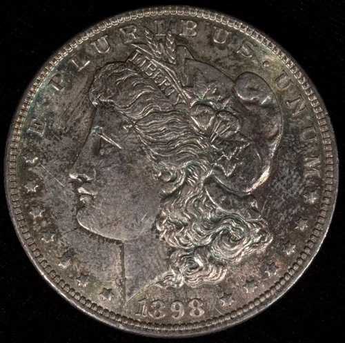 1898-P モルガン銀貨 ゴージャスミント ラスター BU MS++ トーニングブルー