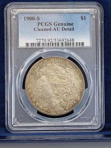 1900年代-S モルガン銀貨 $1 PCGS 純正クリーニング済み - AU 詳細