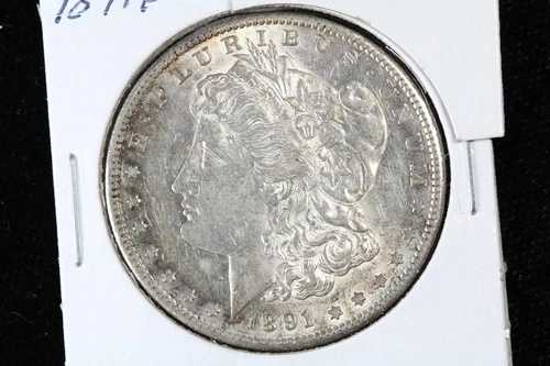 1891-S モルガン・ダラー AU 4FI0