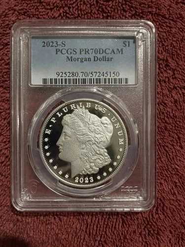 2023-S プルーフ 1ドル モルガン銀貨 PCGS PR70DCAM FDOI モルガンラベル