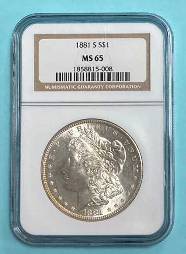 1881年 S モルガン銀貨 ~ NGC MS 65 ~ 旧米国1ドル硬貨 ~ #008