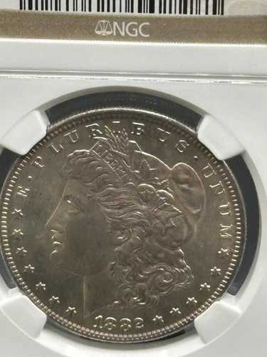 1882-S $1 NGC MS 63 モルガン銀貨 Nuce Toning 金色