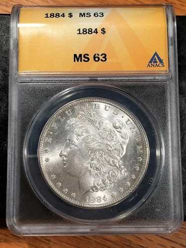 1884年モルガン銀貨 - ANACS MS 63 - 高品質スキャン #4797