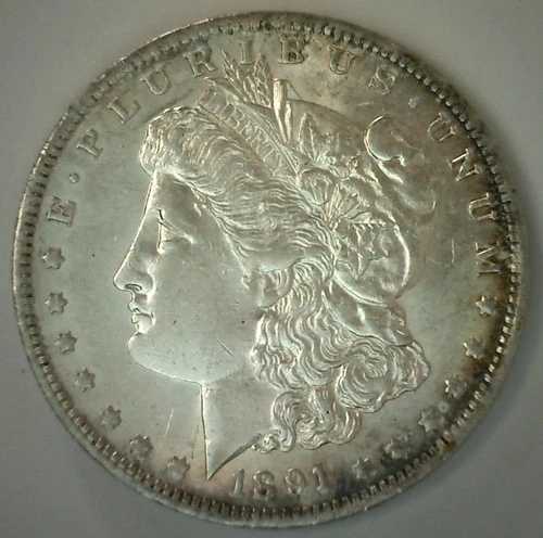 AU 1891 O モーガン シルバー ダラー ほぼ未使用 1 ドルコイン ニューオーリンズ造幣局 59,400円
