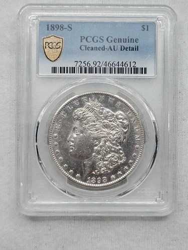 1898年-S US シルバー モーガンドル PCGS 純正 AU ディテール S $1 清掃- 59,400円