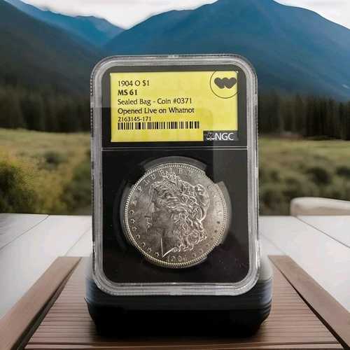 1904-O モルガン銀貨 1ドル NGC MS61 WhatNot Live 未開封 トレーダービー