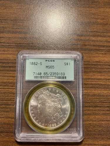 1882-S モーガン銀貨 $1 PCGS ミントステート 65 MS 65 オールドグリーンホルダー OGH