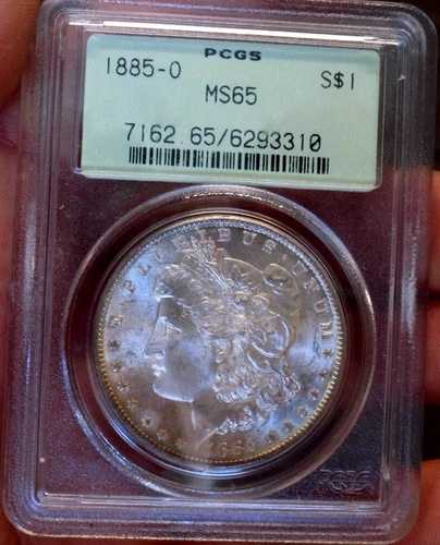 モーガン シルバードル 1885 O PCGS MS 65 オールドグリーン ホルダートナー
