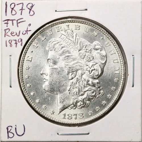 1878年 7TF 裏面、1879年 1ドル モルガン銀貨、BUコンディション #10597 65,945円