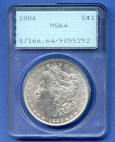 1886 P PCGS MS64 モルガンシルバー 1ドル 米国造幣局コイン 1886-P MS-64 レア ラトラー