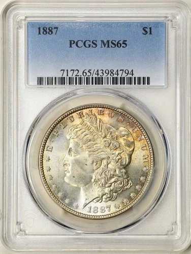 1887年 1ドル モルガン銀貨 MS65 PCGS 43984794