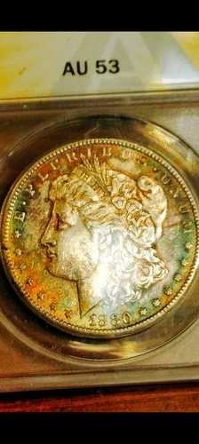 西部の無法者 1880年代 モルガン銀貨 AU58 アーティスティックトーニング ??