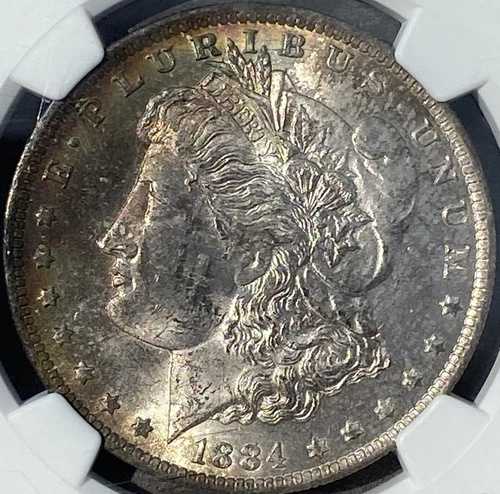 1884年 O モルガン銀貨 - 認定済み - 未使用 - トーン