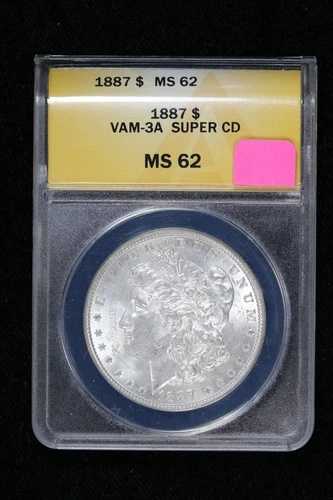 1887年モルガン・ダラー ANACS VAM-3A スーパーCD MS 62 3Y9X