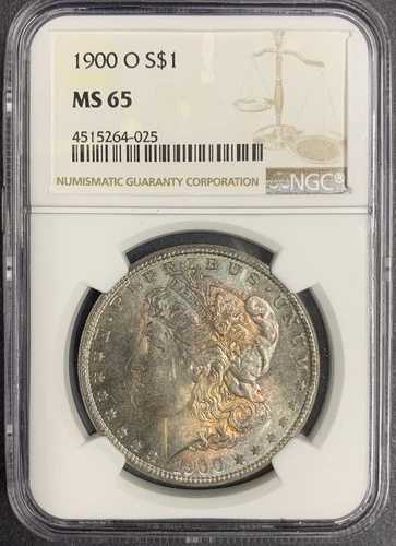 1900-O モルガン銀貨、MS65、NGC。(10100)