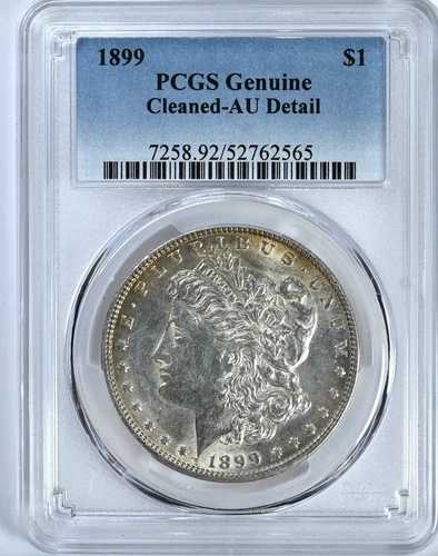 1899年 モーガン PCGS グレード クリーニング済み AU 詳細 シルバー ダラー コイン 7258