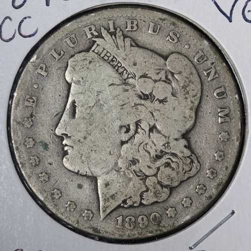 1890-CC モルガン銀貨 VG E375 ACCM