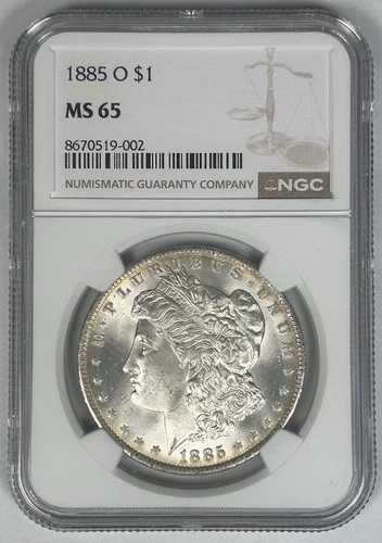 1885-O モルガン銀貨 1ドル硬貨 NGC MS 65