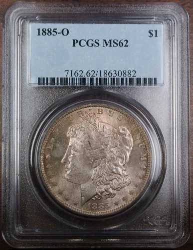1885-O モルガン銀貨、PCGS MS-62 トーン