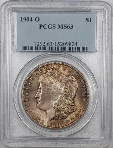 1904-O モルガン シルバー ダラー 1ドル コイン PCGS MS-63 トーン (BR-26 C)