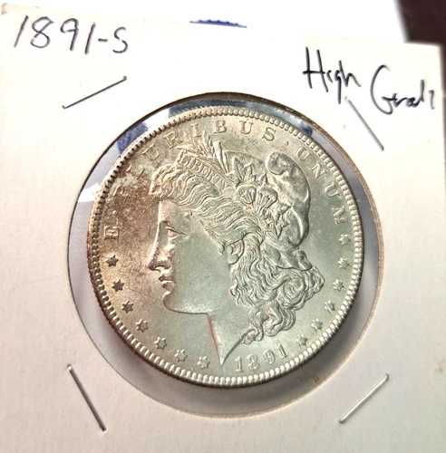 1891-S モルガン銀貨 BU - ブライトホワイト 素晴らしいディテール #PP218