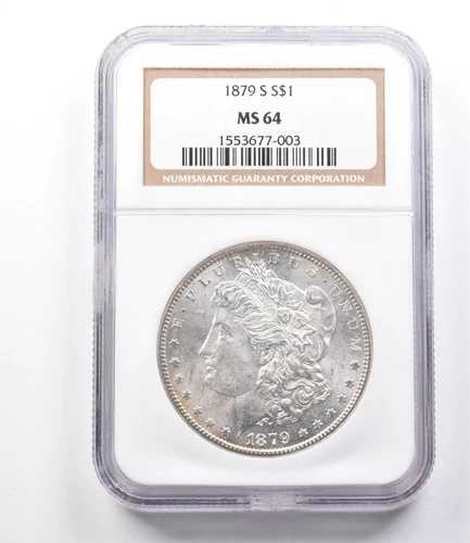 MS64 1879-S モルガン銀貨 NGC 美しい色調 *1940