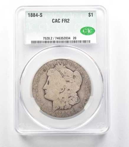 1884-S モルガン銀貨 FR2 CAC ローボール *3326