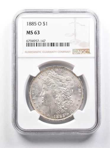 MS63 1885-O モルガン銀貨 NGC 美しい色調 *7462