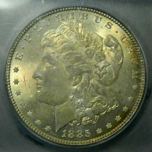 1885 P $1 モルガン・ダラー ICG MS64 *WOW! VAM*~VSS VAM 1D (バンド付きウィング)~I3R5~(L2-7)