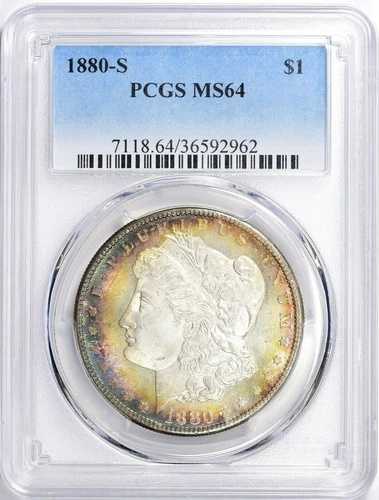 1880-S モーガン銀貨 PCGS MS-64 (トーン) 7118.64/36592962
