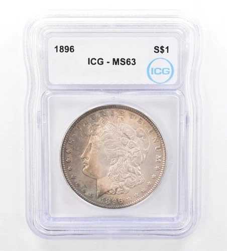 1896年 モルガン銀貨 MS63 ICG 美しい色調 *7413