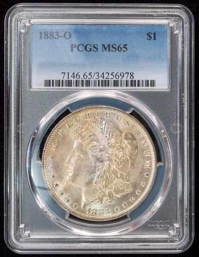 1883-O モルガン銀貨 PCGS MS65 わずかに色調が美しいサテン表面
