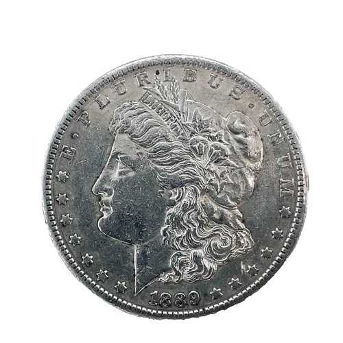 1889年 S モルガン・ダラー AU/UNC。90%銀 1ドル米国コイン # 1827
