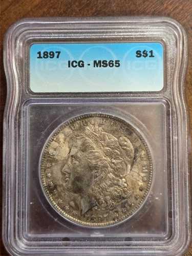 1897-P モルガン銀貨 - ICG MS 65