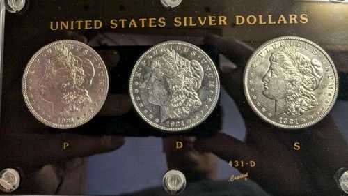 1921年 P,D,S モルガン銀貨 未流通 アフターマーケットケース