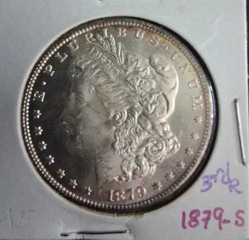 1879年 S $1 モルガン銀貨 3枚目 裏面 非常に希少 ブリリアント 未流通