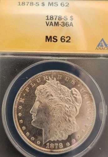 1878 S モーガン ANACS MS 62 VAM-36 A 希少コイン