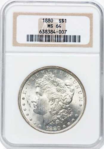 1880 NGC MS64 モルガン銀貨 1ドル