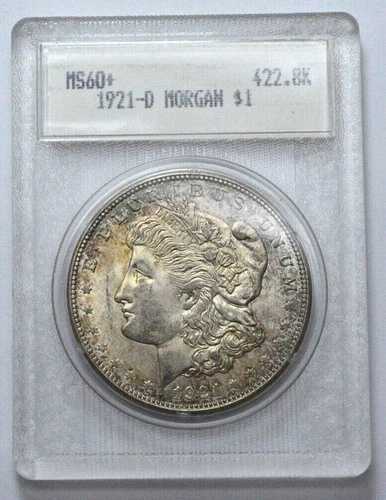 1921-D MS GEM BU UNC モルガンドル銀貨 超希少 魅力的なナチュラルトーニング
