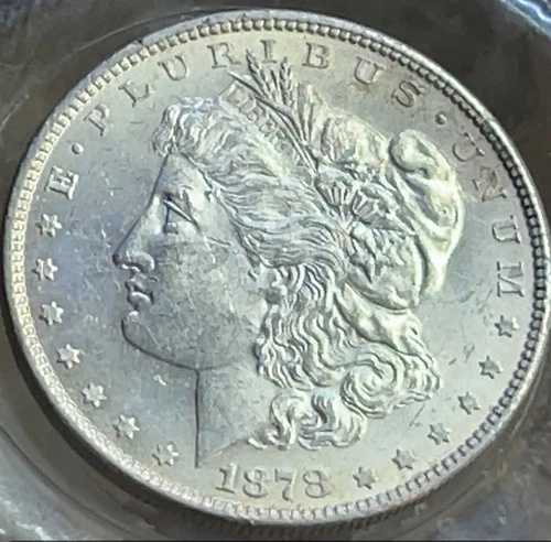 1878 年米国造幣局モルガン シルバー 1 ドル、非常に強い刻印 + 素晴らしい状態 \u003d 絶対に手に入れたい逸品です!!