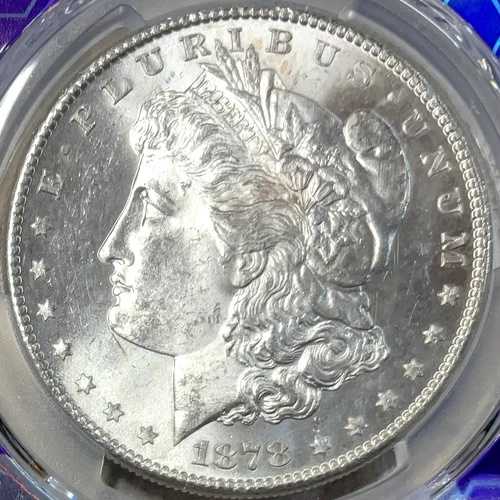 1878年 S モルガン ダラー シルバー $1 MS 64 PCGS 未流通 トレーダー ビーホルダー LUSTER