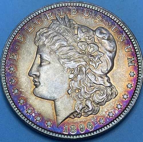 1896-P モルガン・ダラー ? ゴージャスなゴールド/パープルトーン ? 目を引くショーピース - ビデオ