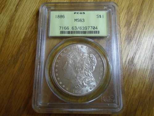 1886年 アメリカ 1ドル モルガン銀貨 PCGS MS63