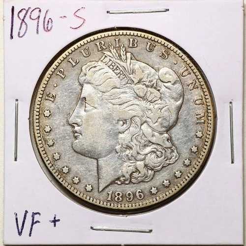 1896-S 1ドルモルガン銀貨 VF+コンディション #08296 67,155円