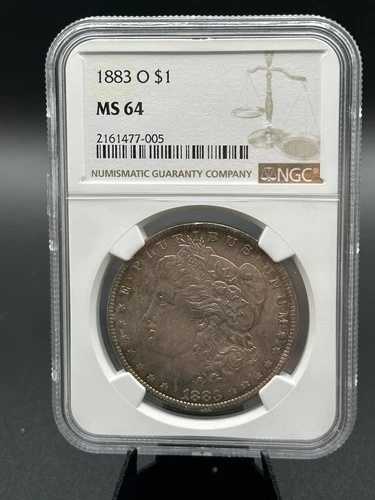 MS64 1883-O モルガン銀貨 NGC 美しい色合いの素晴らしい色彩