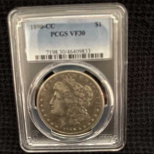 1890-CC モルガン銀貨 $1 PCGS VF30
