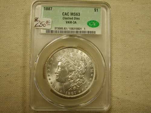 1887年製 モーガン・クラッシュ・ダイス VAM-3A 認定 CAC MS63