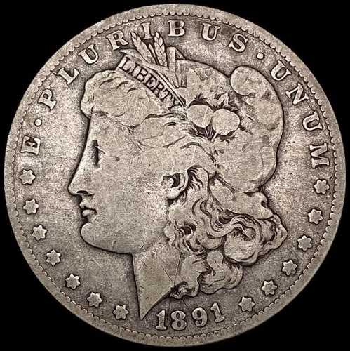 1891-CC 1ドル モルガン銀貨 良好な流通状態